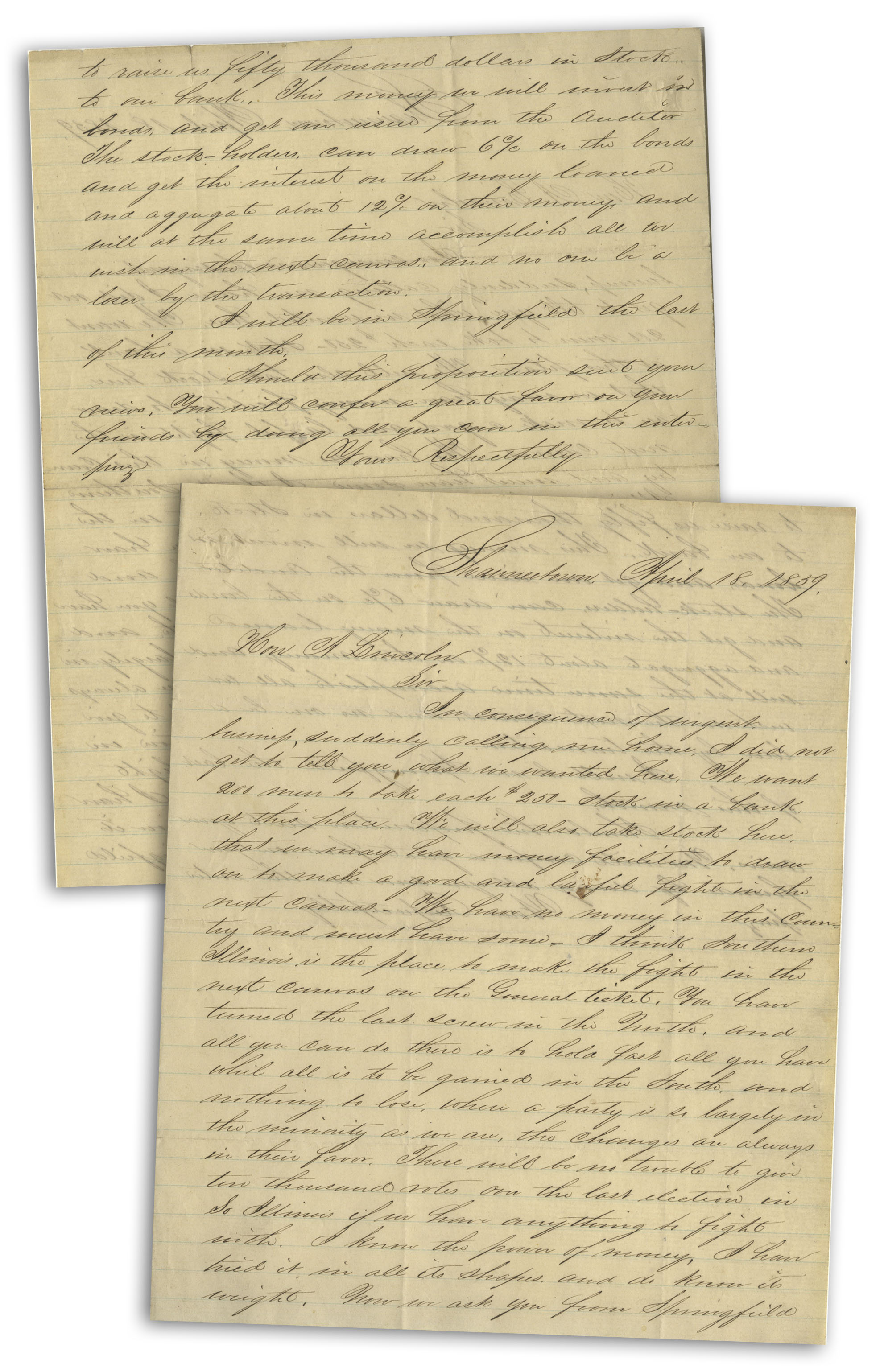 Lot Detail Abraham Lincoln Is Asked to Bundle 50,000 in Campaign